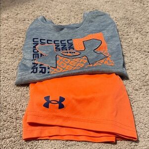 Under Armour Heather Gray and Vibrant Orange Set